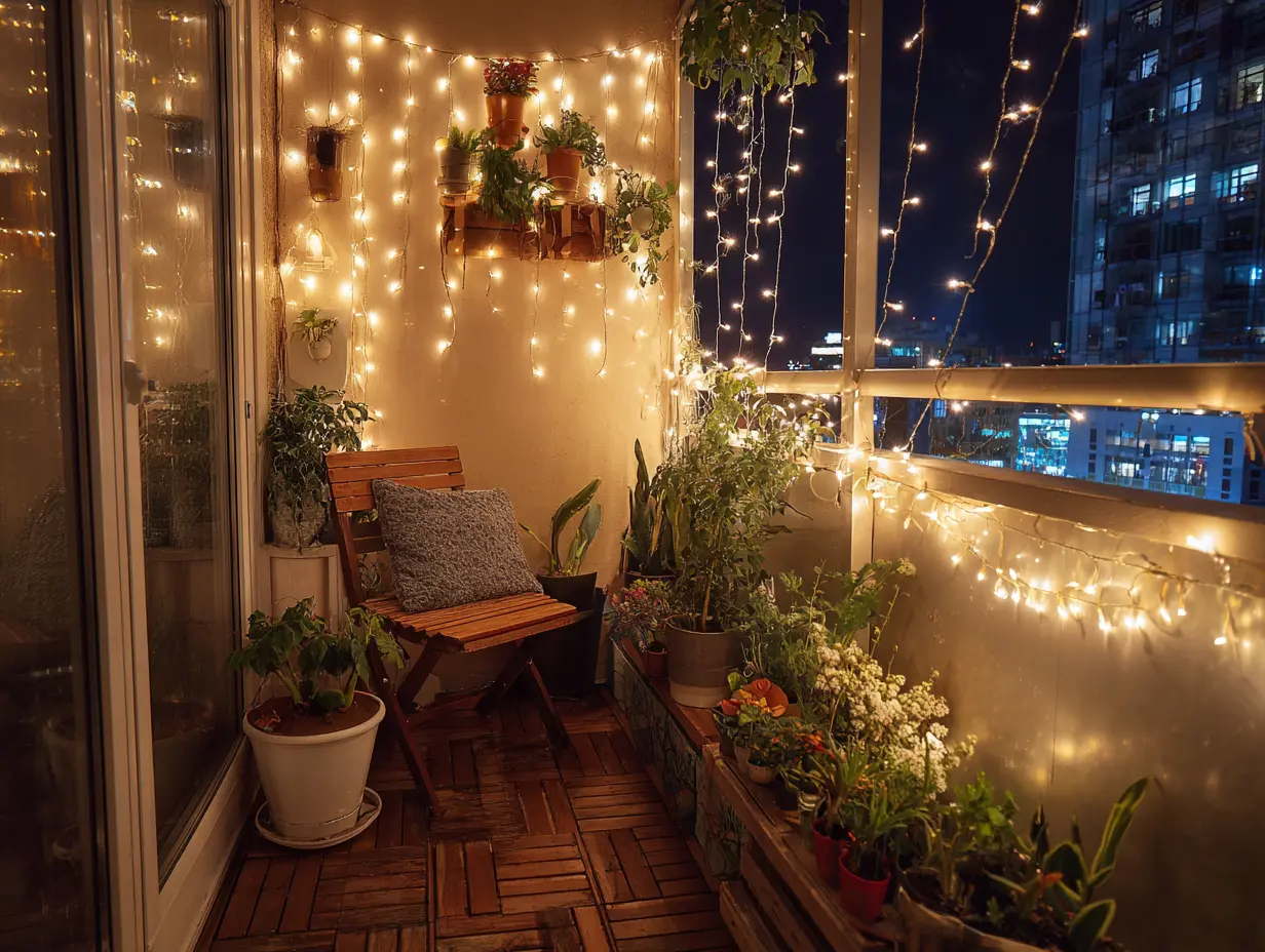 Wrap Fairy Lights Around Plants