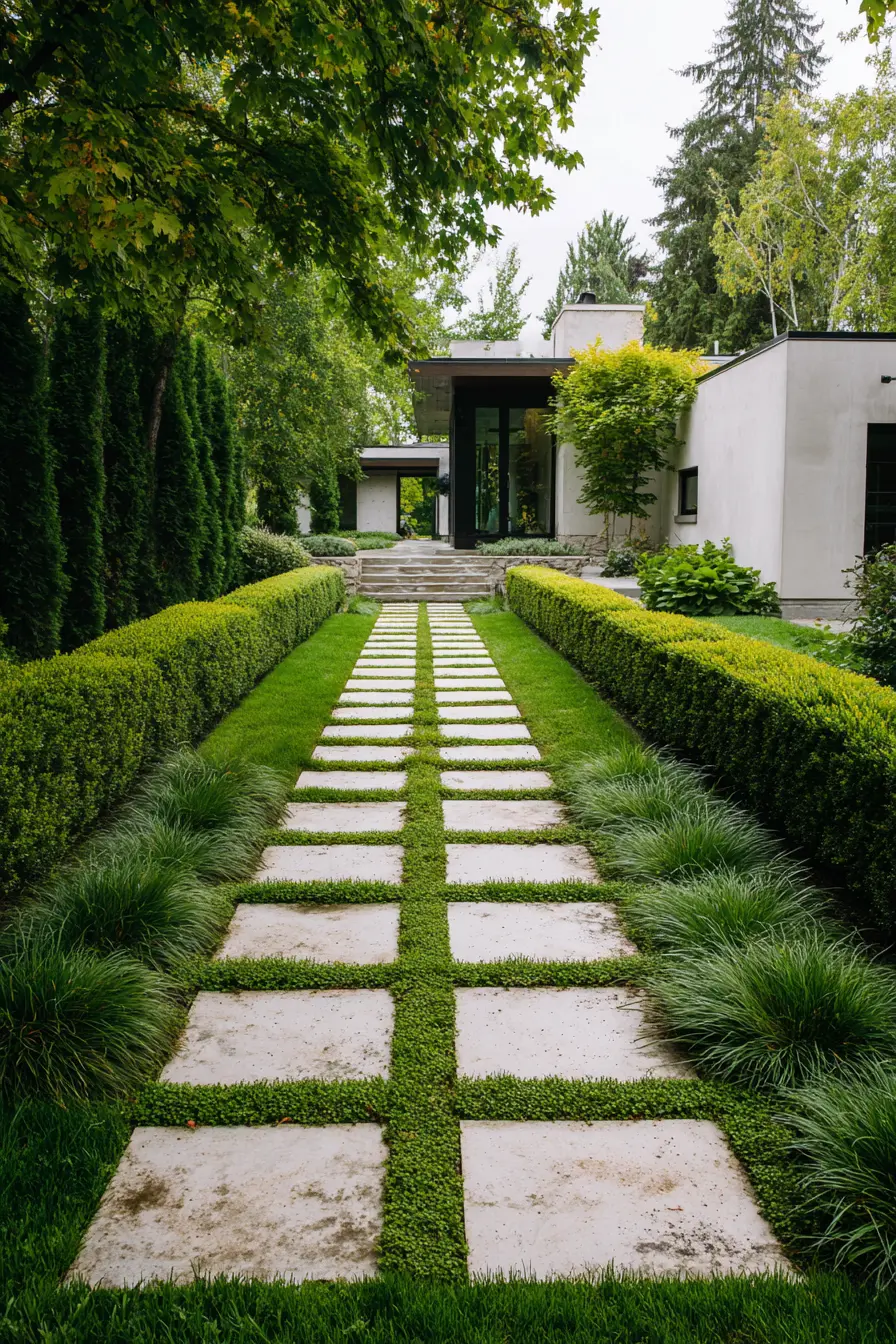 Modern Stepping Stone Path with Clean Lines