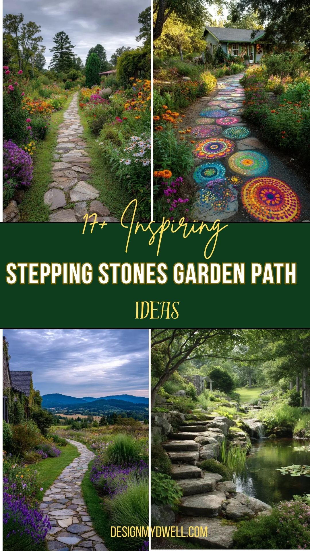 17+ Inspiring Stepping Stones Garden Path Ideas
