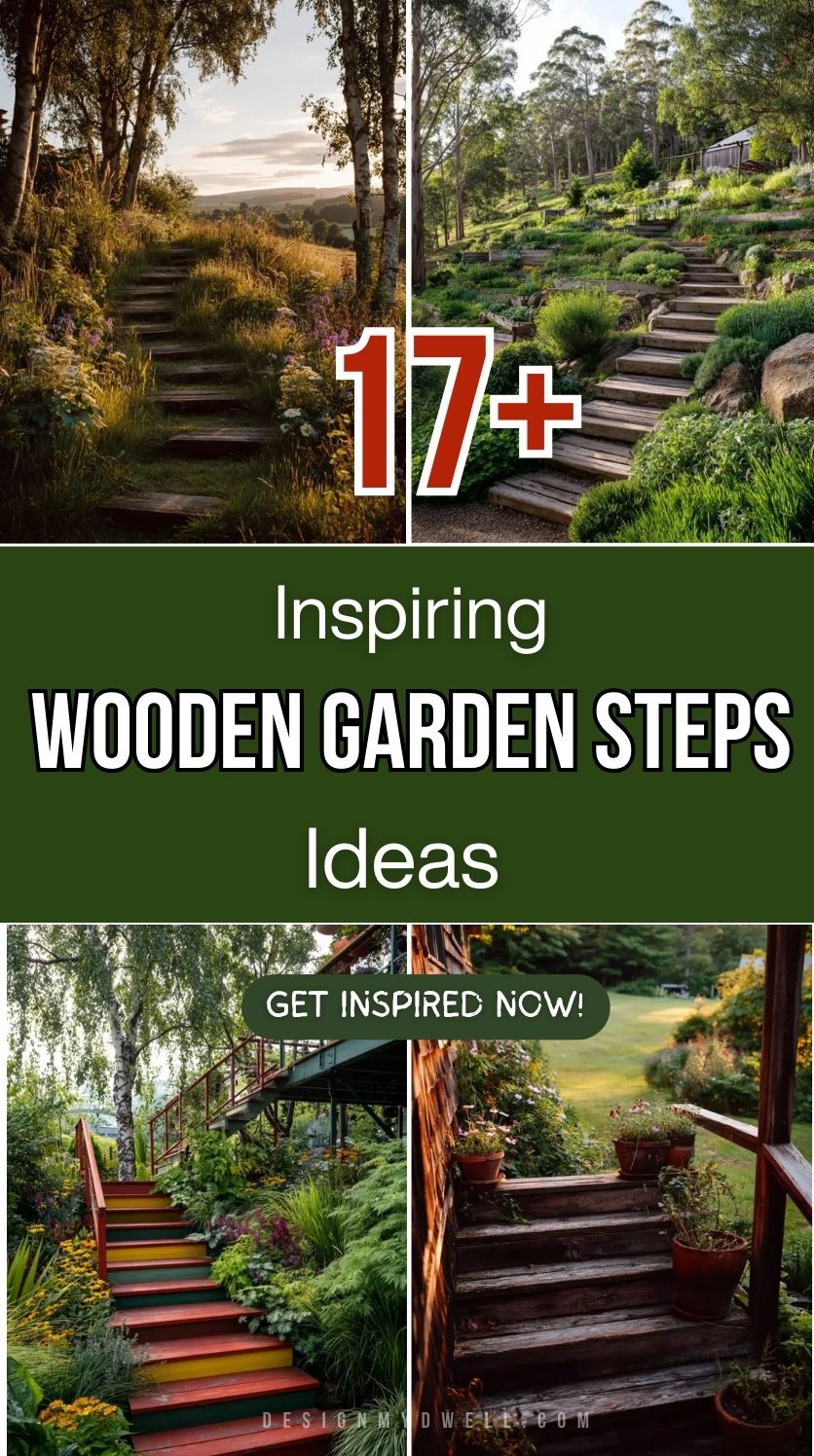 17+ Inspiring Wooden Garden Steps Ideas