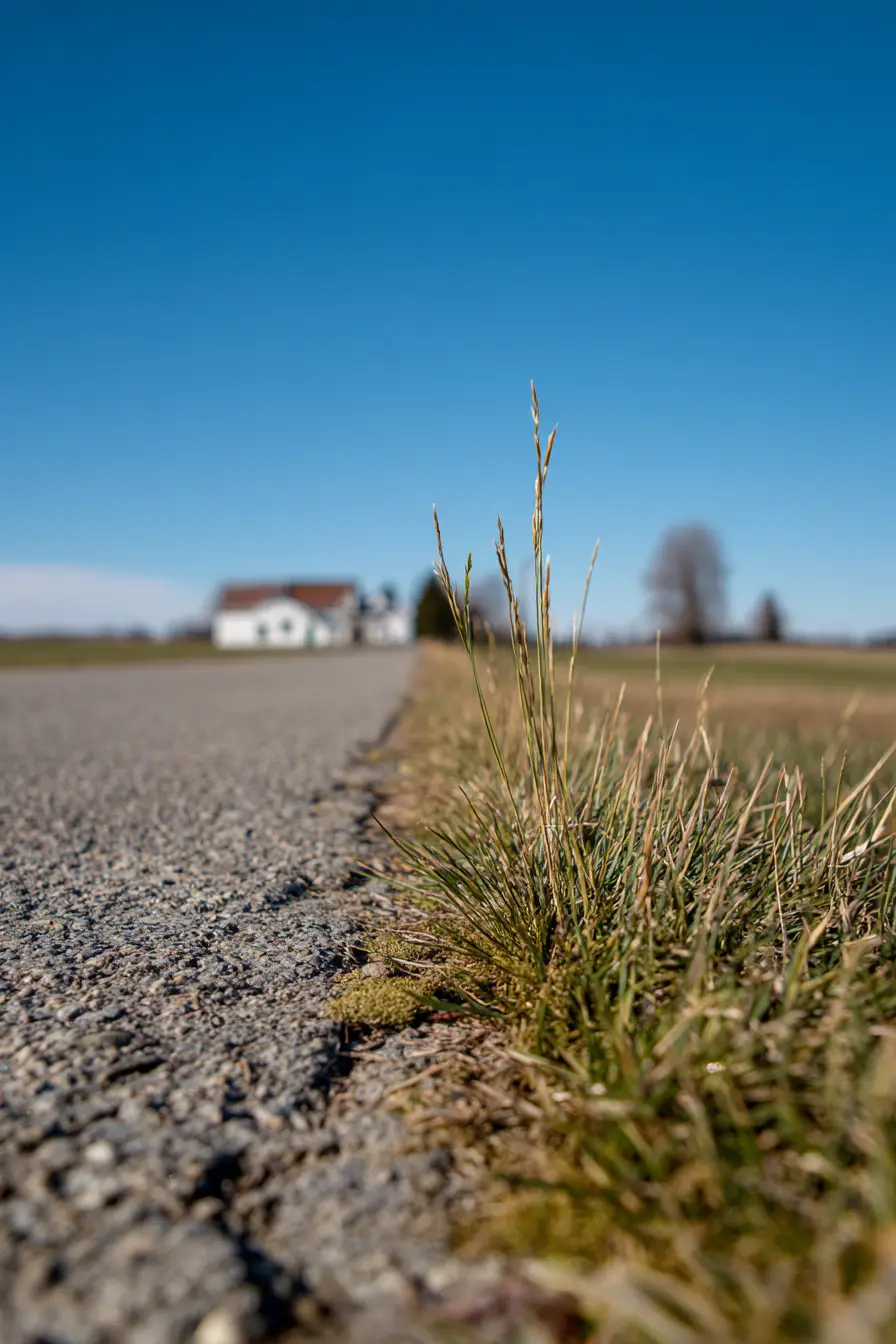 Grass Edge Drainage Along Driveway