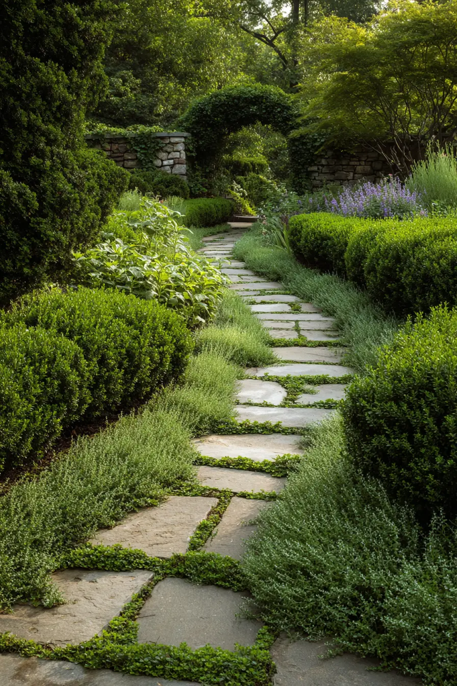 Groundcover Plants Between Stone Pavers