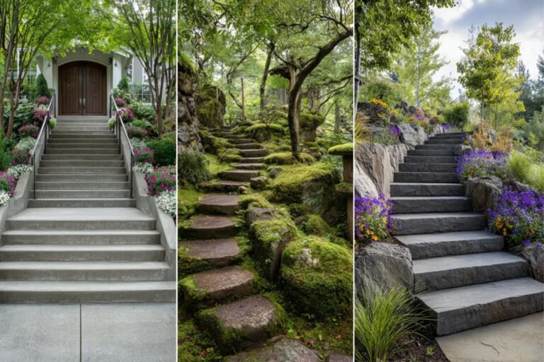 18+ Stylish Concrete Outdoor Stairs Design Ideas