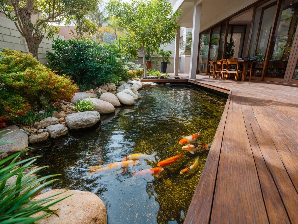 Design a Beautiful Fish Pond in the Center of Your Garden