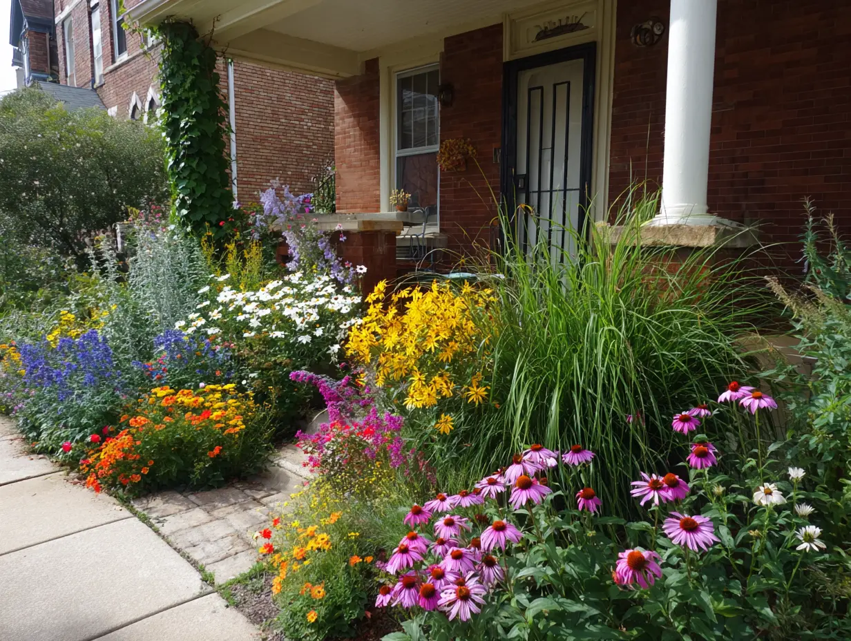 Pair Ornamental Grasses With Flowers to Beautify the Porch Area