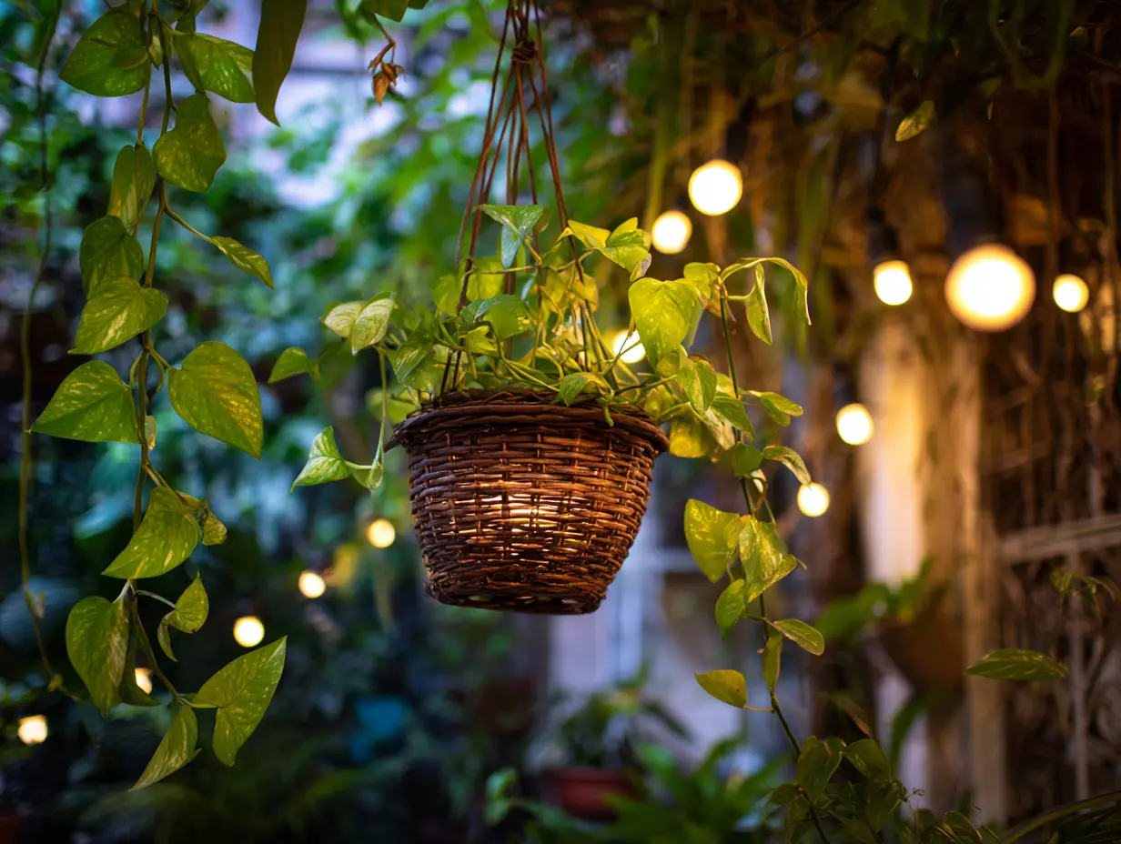 Wrap Vines Around a Hanging Lamp or Frame