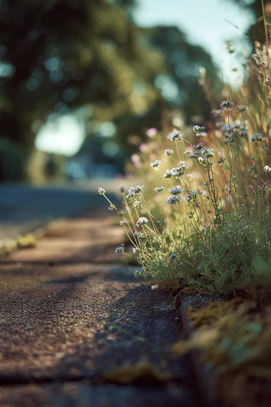 Simple Grassy Edge with Wildflower Touch