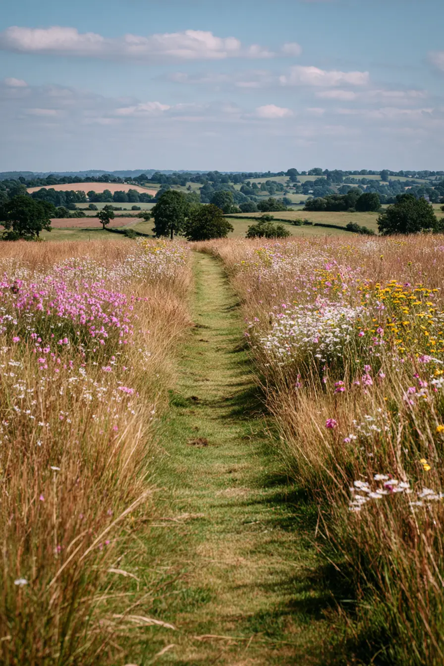Meadow Pathway Through Wildflowers