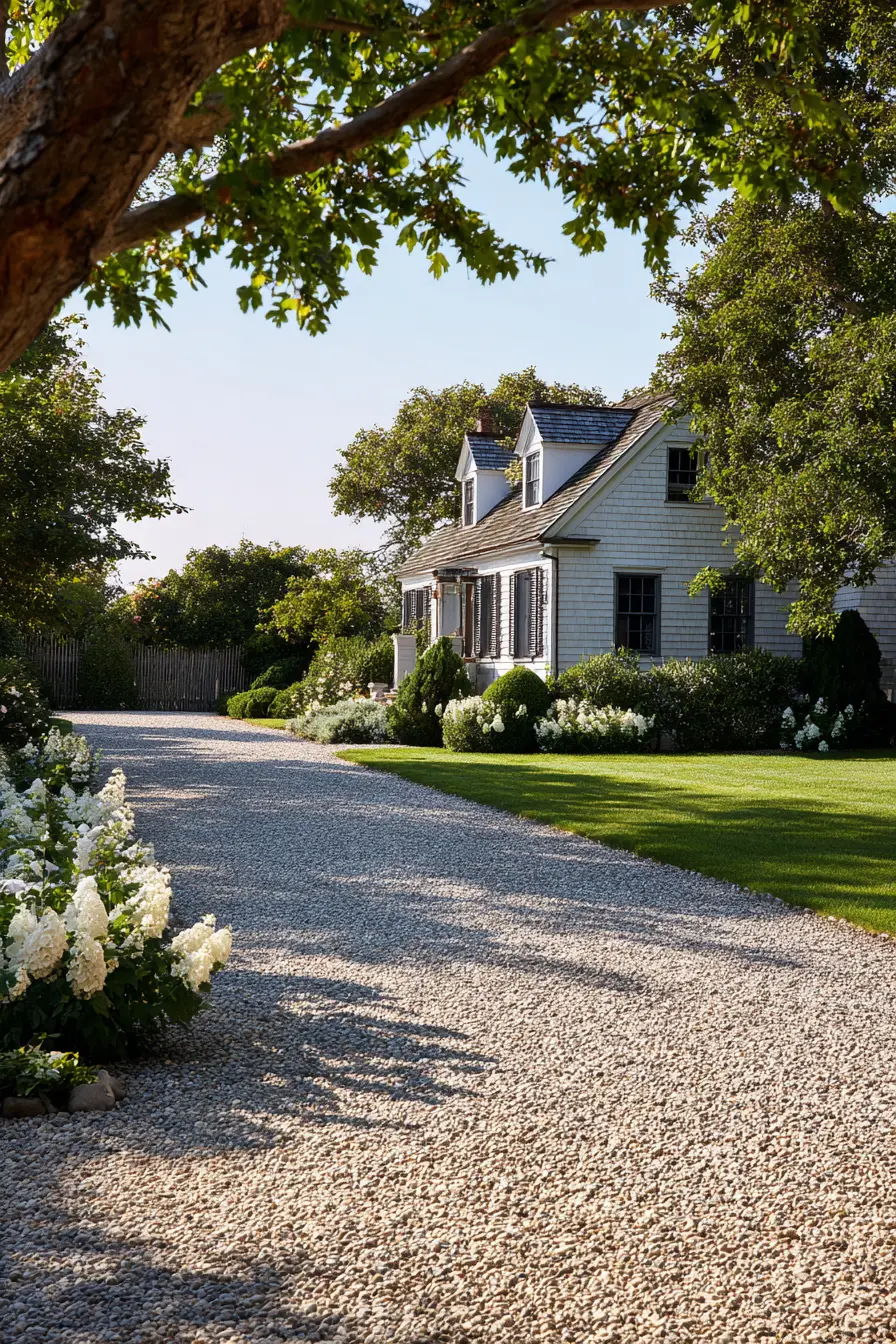Gravel Driveway with Floral Border