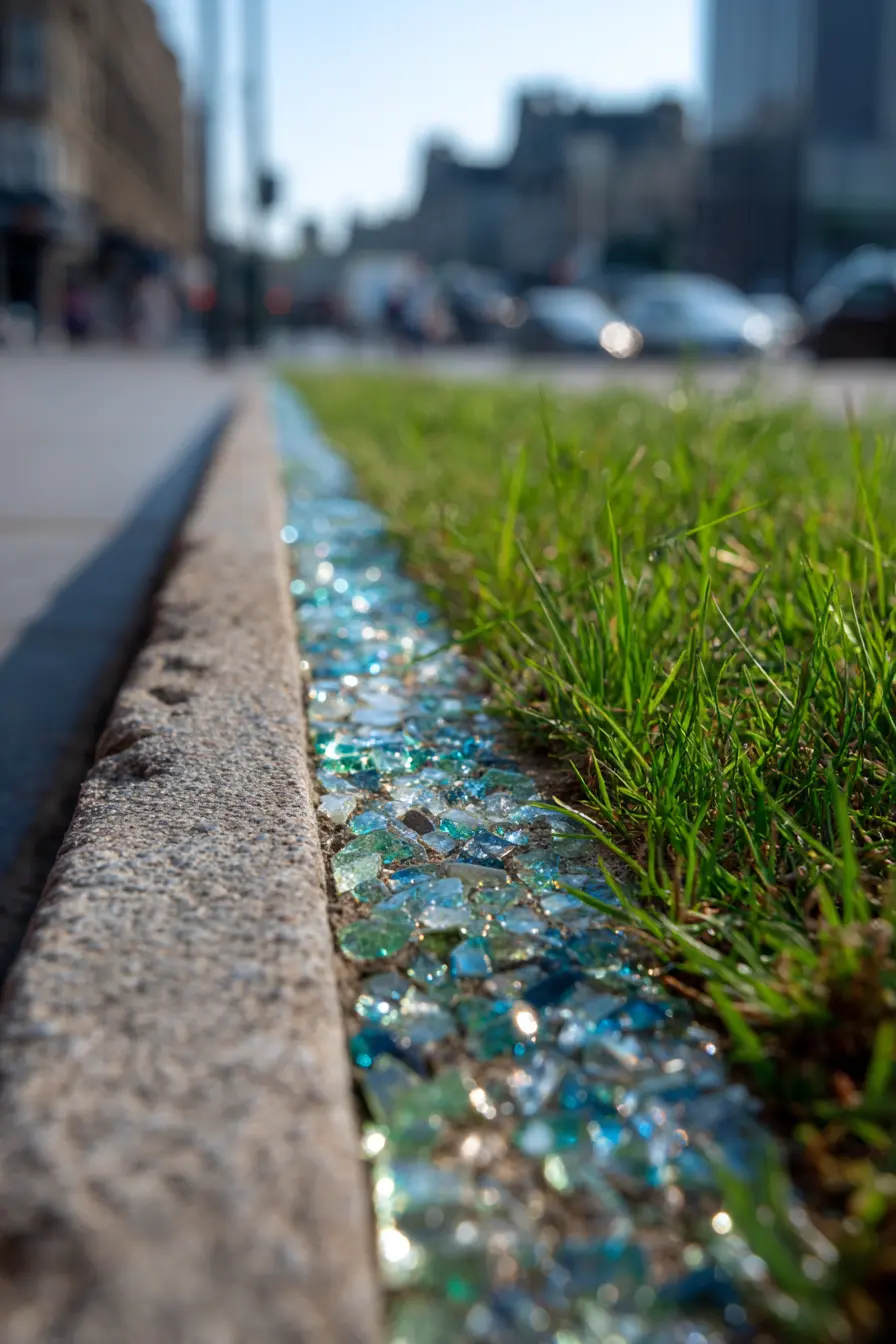 Sparkling Glass Chip Sidewalk Edge
