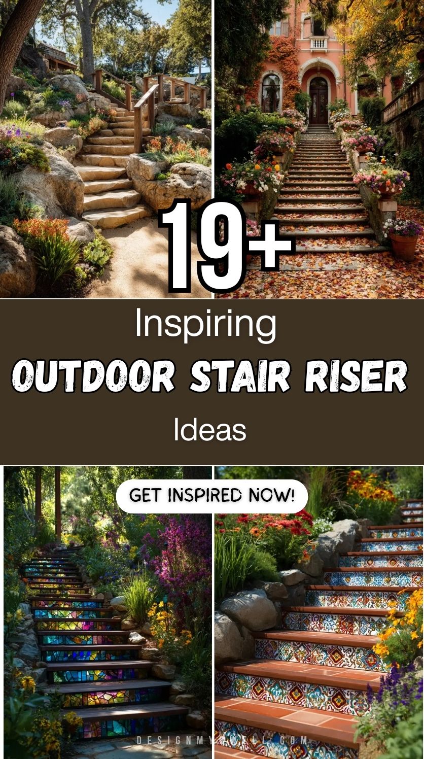19+ Inspiring Outdoor Stair Riser Ideas