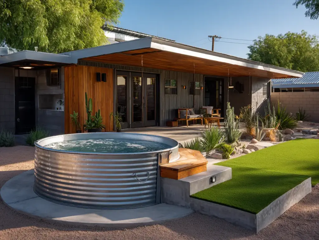 Build a Low-Cost Hot Tub Using a Large Stock Tank for Relaxing and Soaking