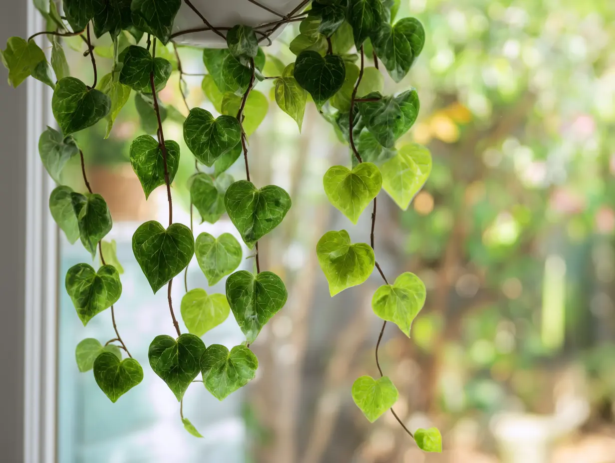 Drape Vines on a Curtain to Create a Hanging Plant Curtain