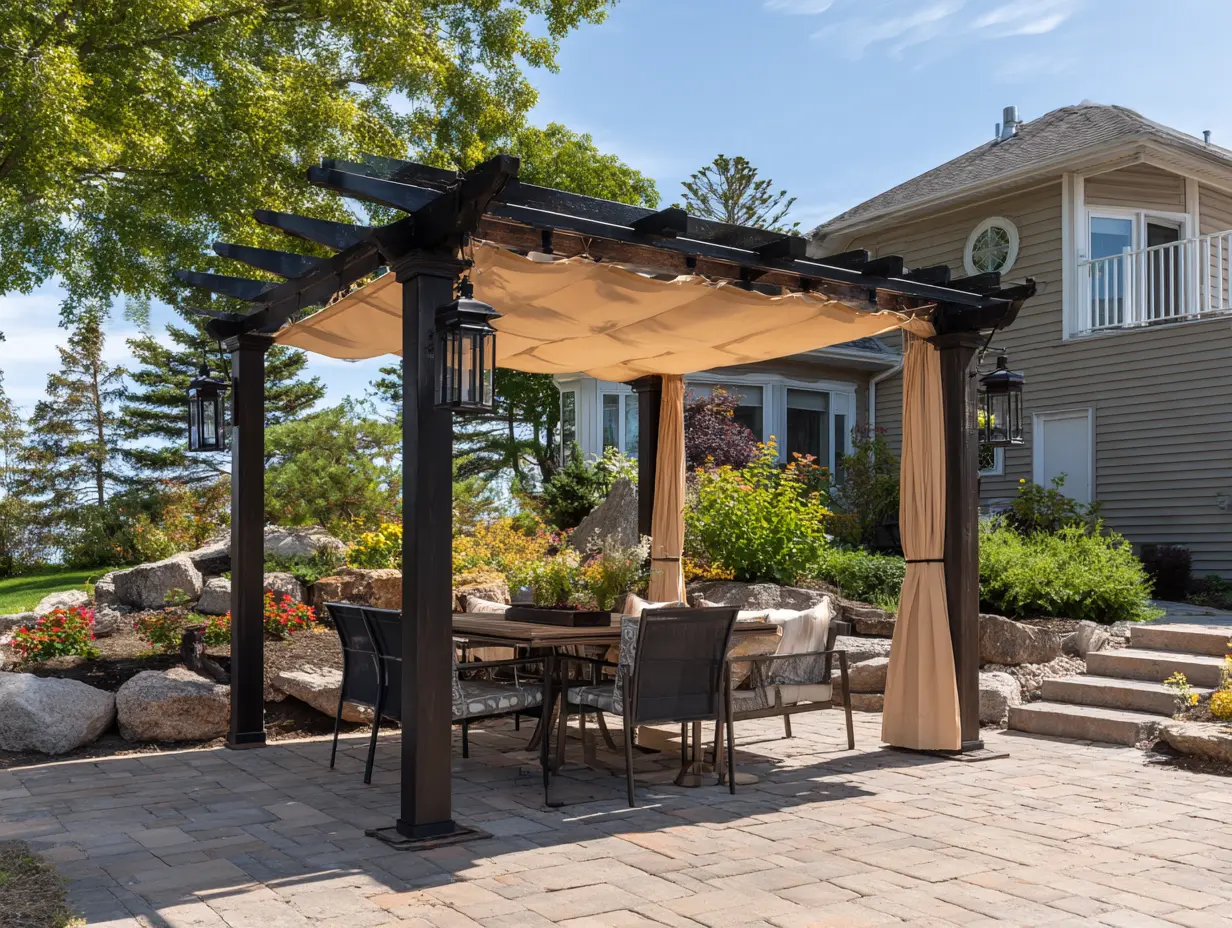 Spread Elegance With a Canvas Canopy and Support Posts