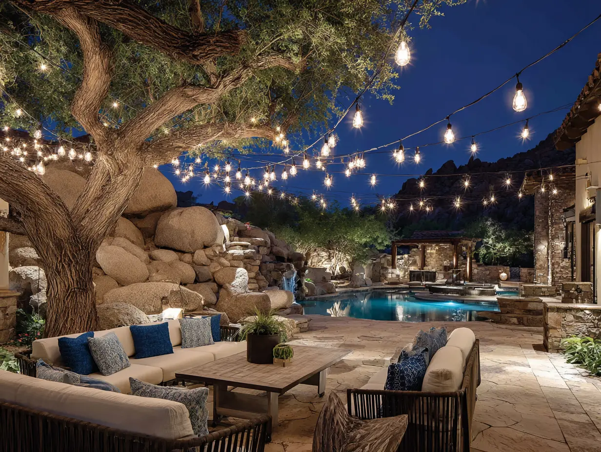 Use White or Blue String Lights to Complement the Winter Vibe
