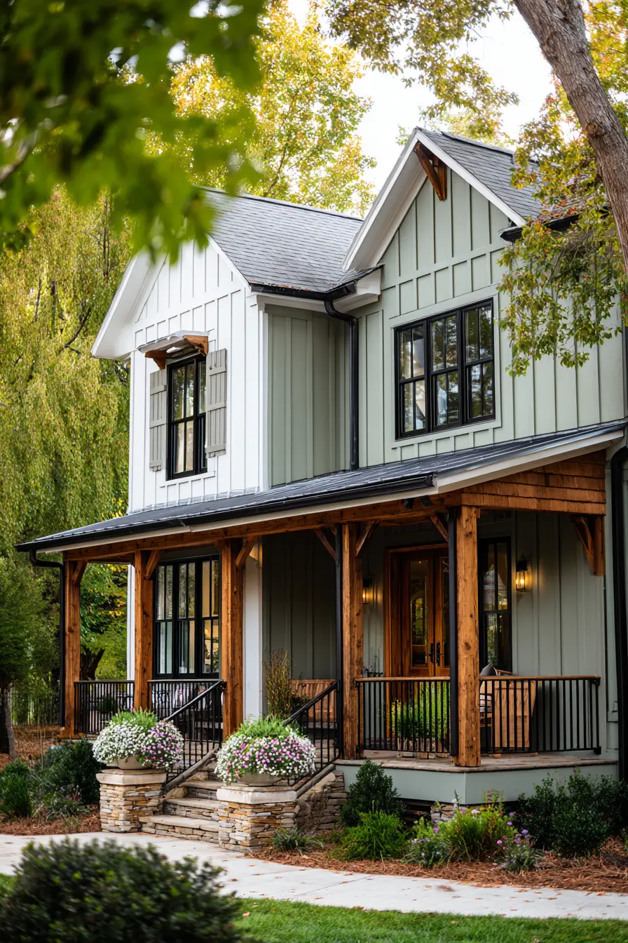 Soft Sage with Natural Wood Tones