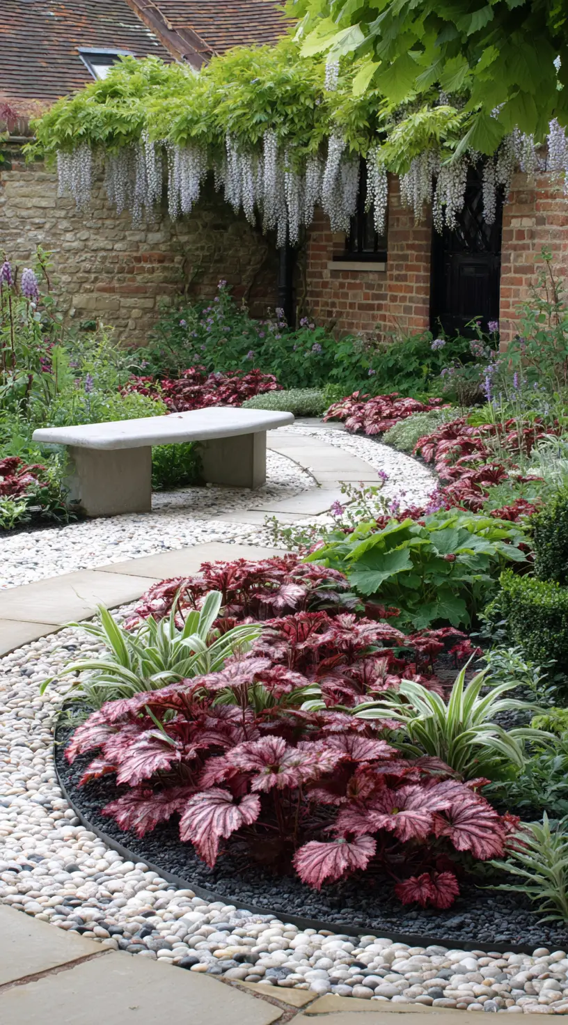 Heuchera Adding Drama to a Front Yard Retreat