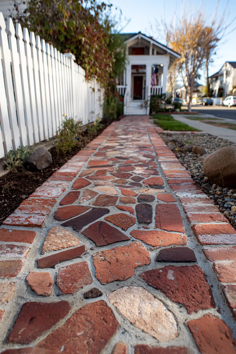 Rustic Brick and Stone Shared Driveway