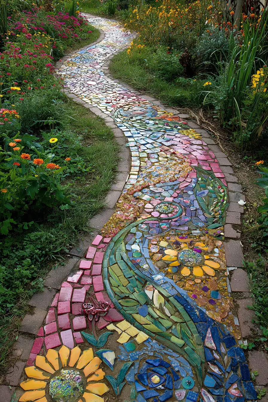 Mosaic Path with Artistic Flair