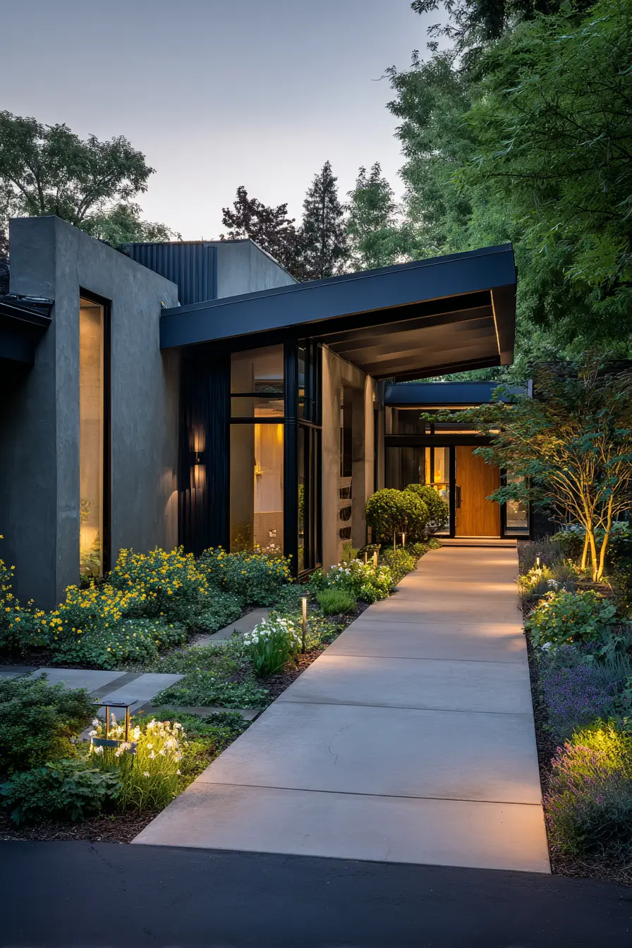 Modern Covered Walkway with Sleek Design