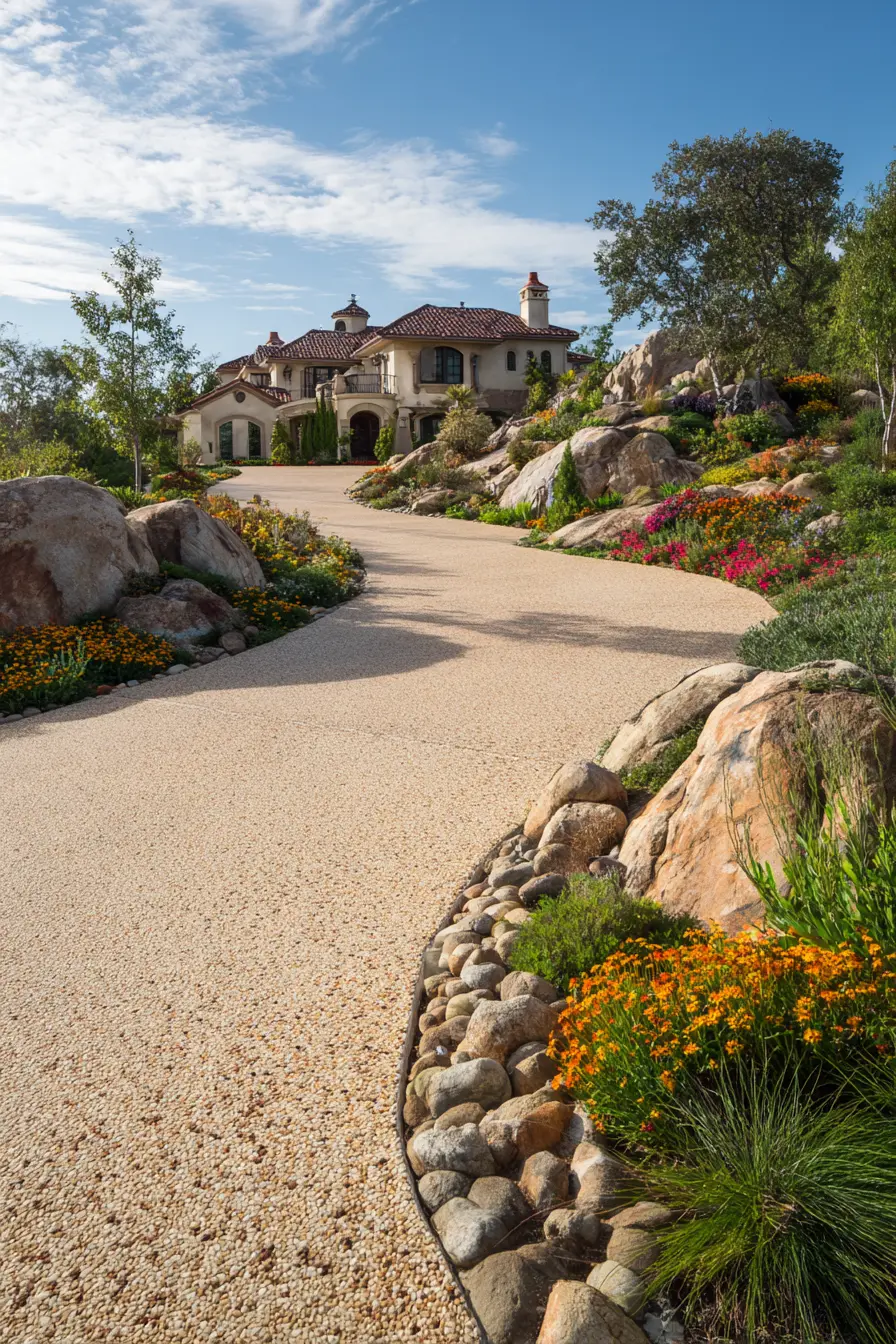 Gravel Driveway Surrounded by Natural Landscaping