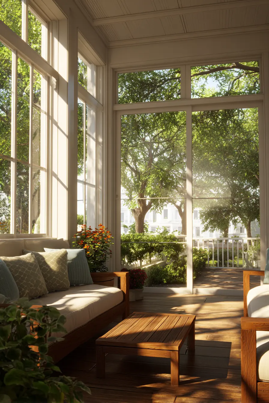 Sliding Glass Door with Garden Views