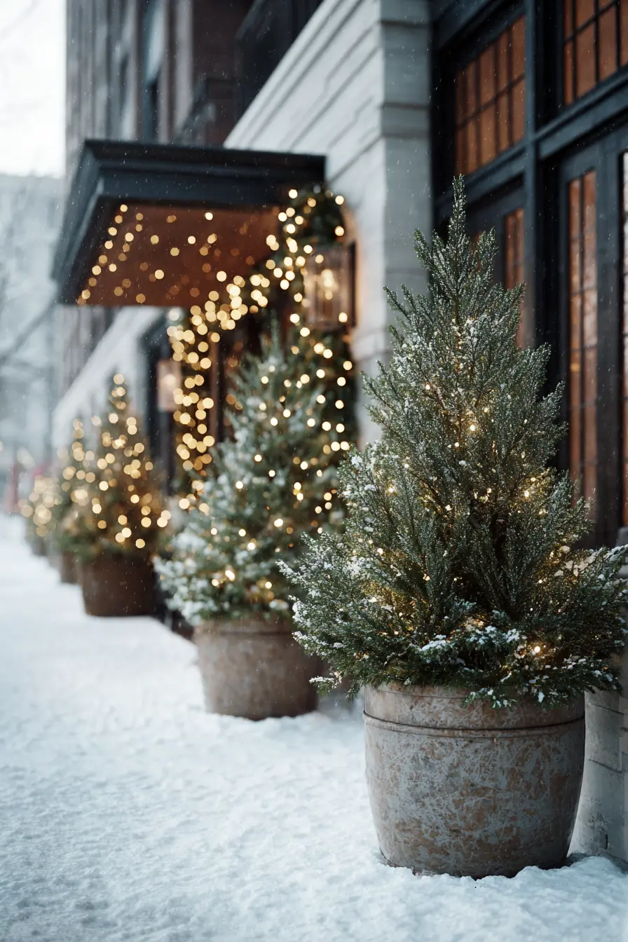 Evergreen Glow in Winter Pots