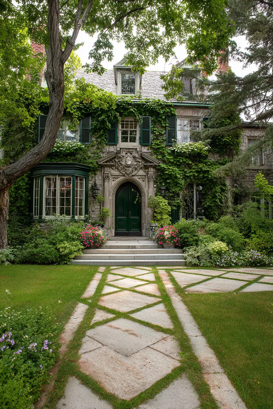 Classic Two Story House with Ivy Charm