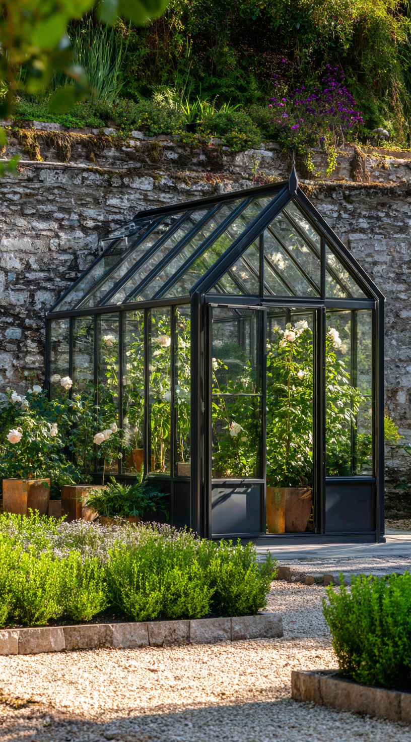 A Greenhouse That Blends with the Garden