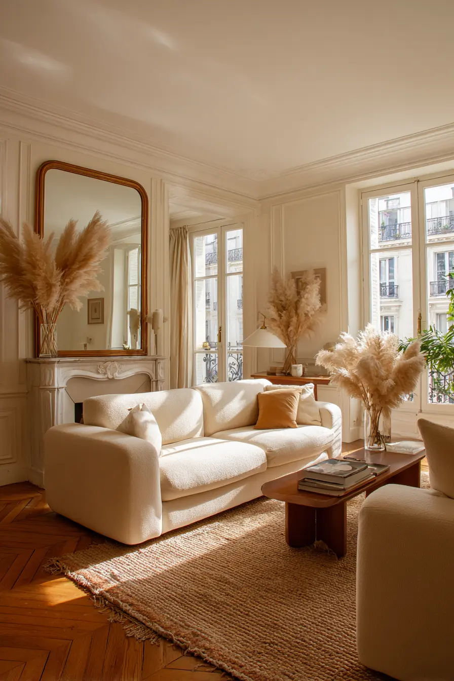Cream Sofa with Soft Neutrals: A Reflection of Serenity