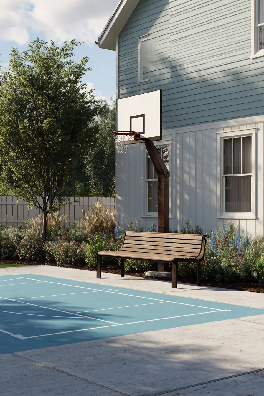 Simple Driveway Court with Relaxing Seating