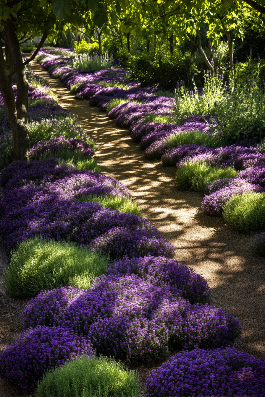 Flowering Thyme for a Colorful Garden Path Border