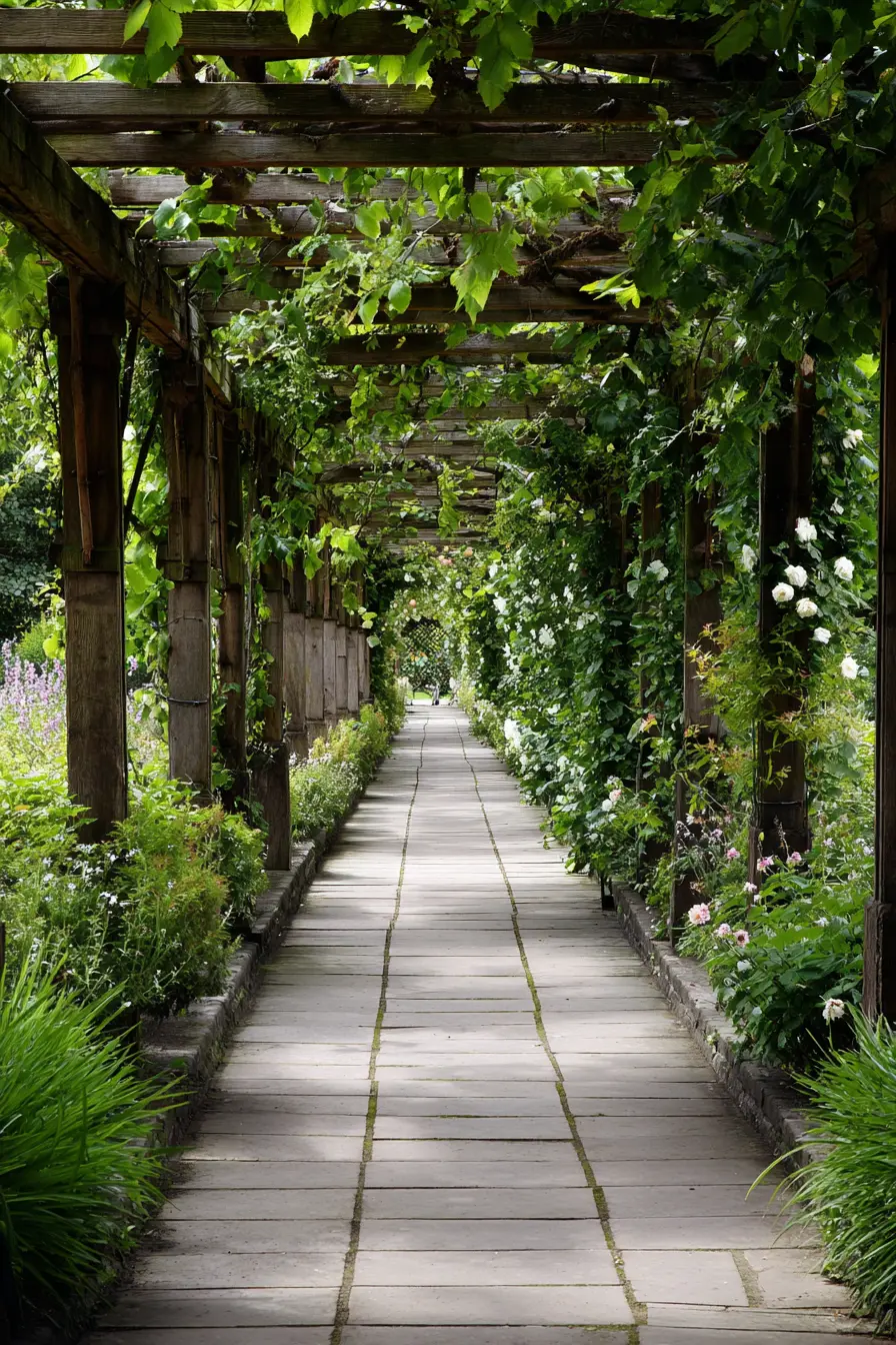 Serene Garden Walkway with Stone Tiles