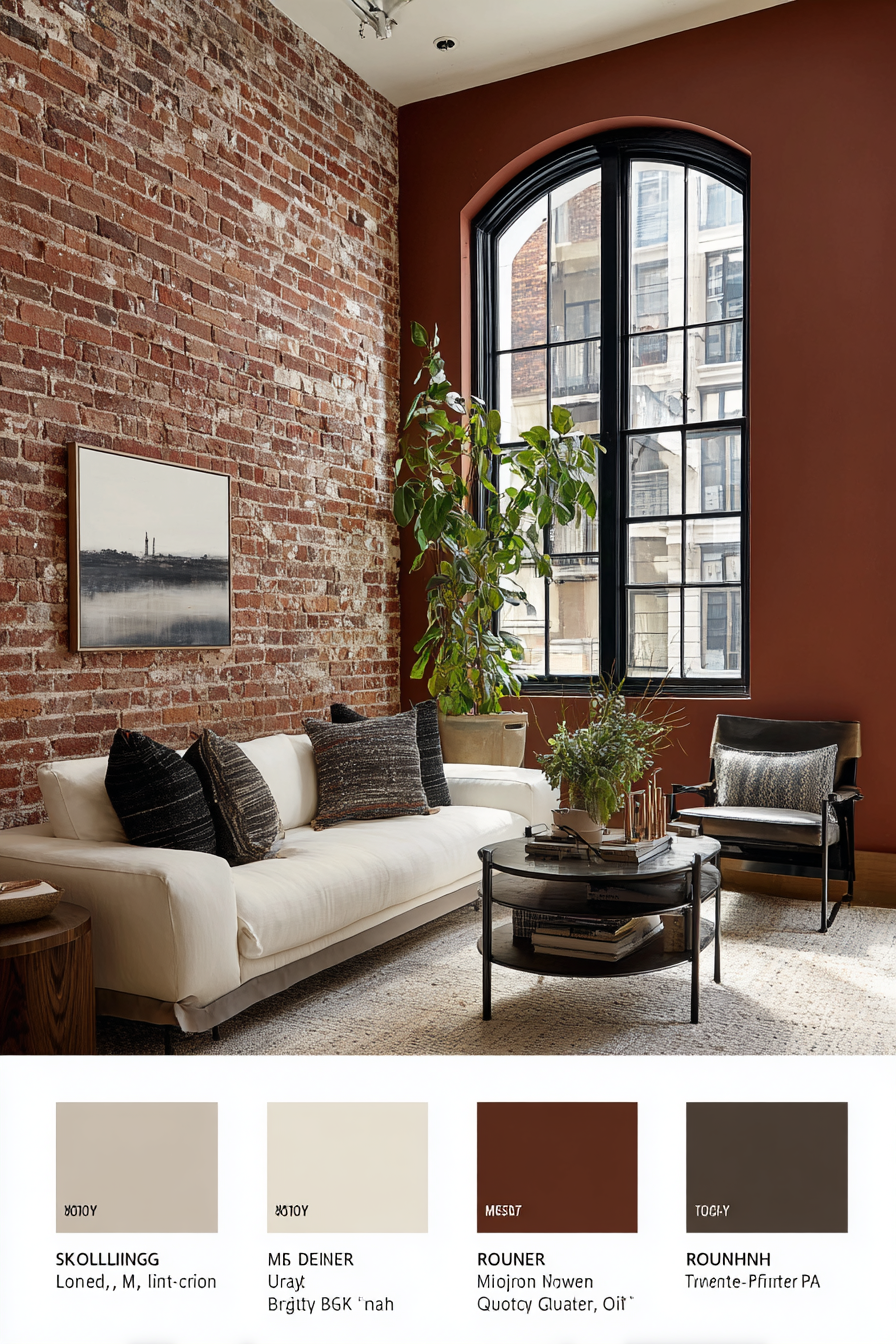Earthy Elegance with Brick and Bold Accents