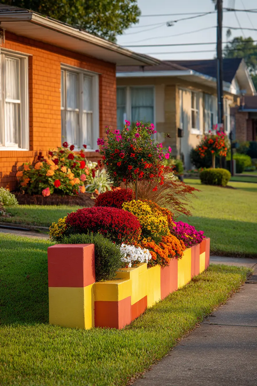 Bold Block Edging with Colorful Flair