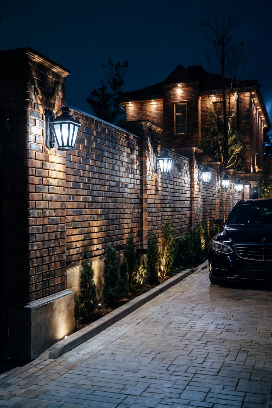 Modern Elegance with Brick and Lantern Lighting