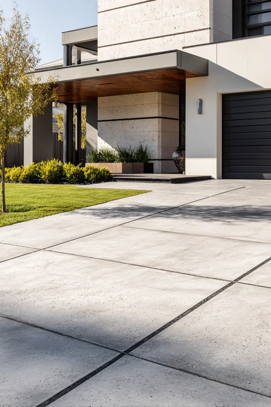 Clean and Contemporary Concrete Driveway