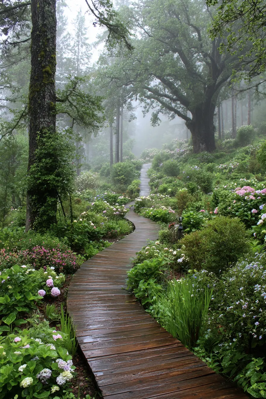 Serene Garden Pathway with a Composite Twist