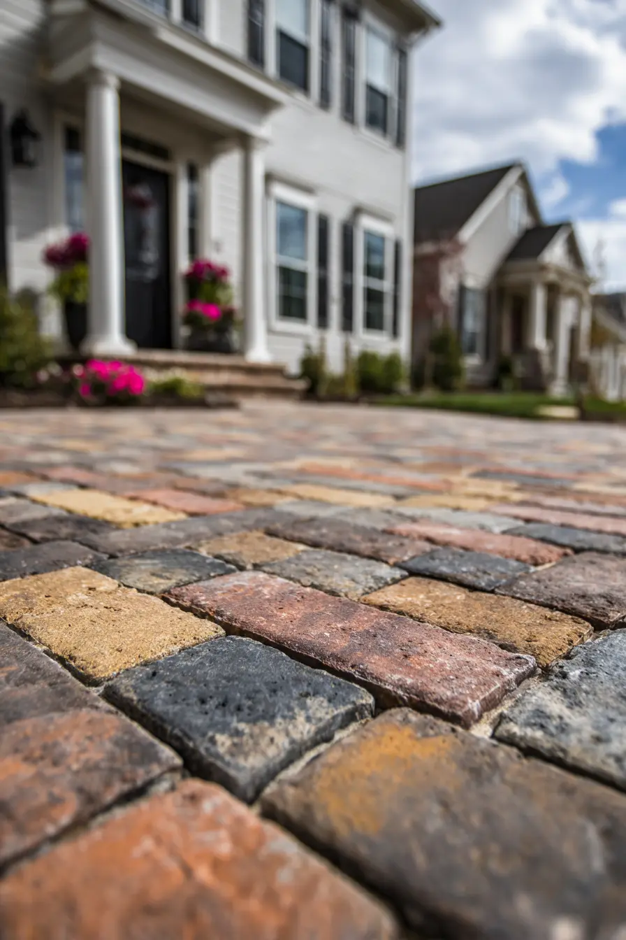 Rustic Multi-Toned Block Paved Driveway