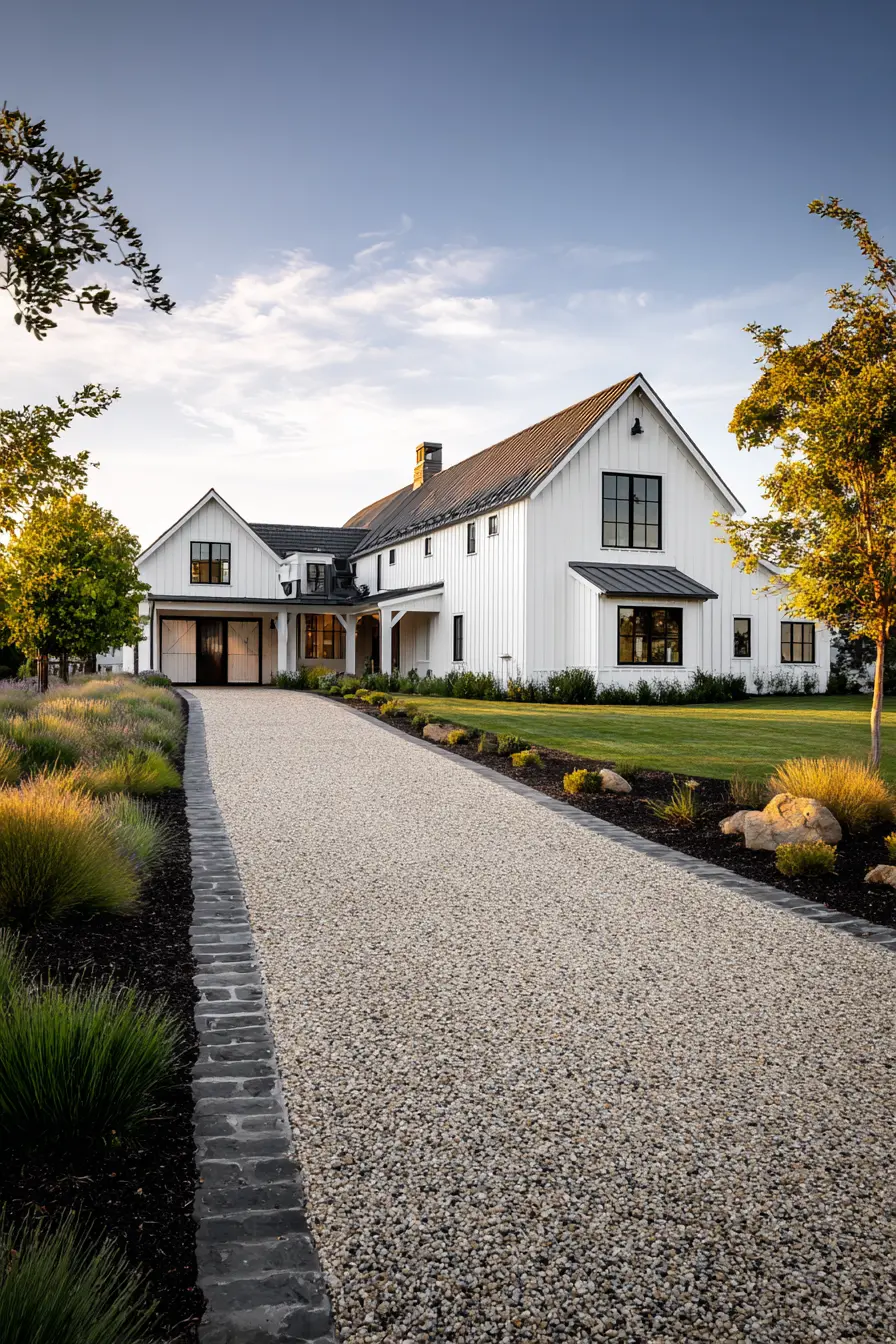 Gravel Driveway with Country Charm