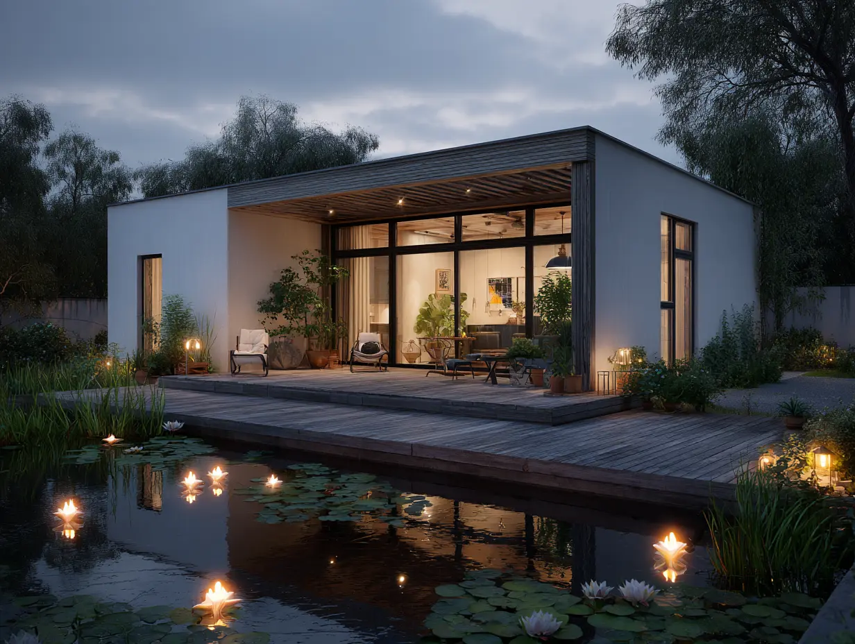 Create Small Ponds With Floating Lights for a Magical Effect