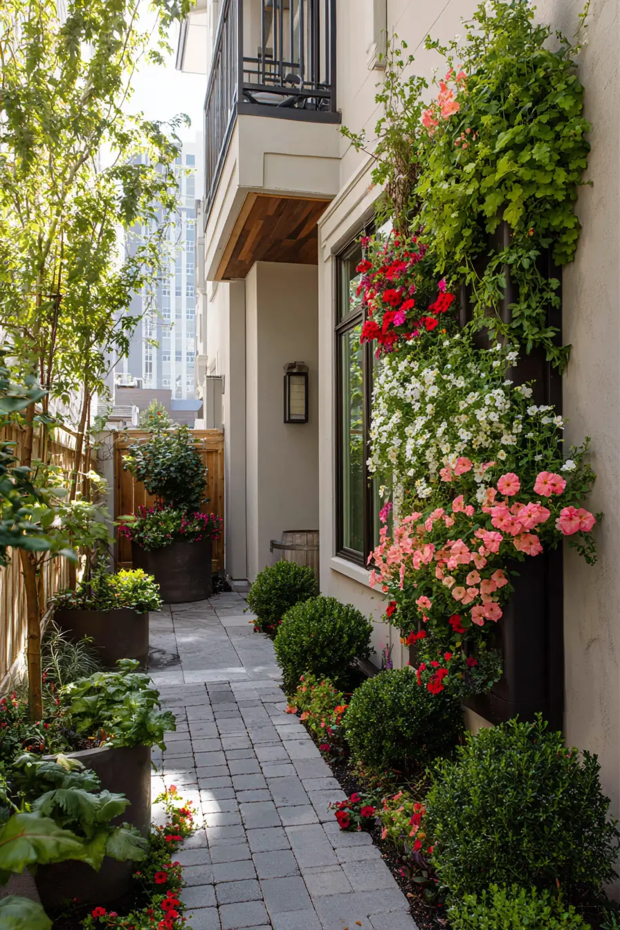 Compact Border with Vertical Blooms and Greenery