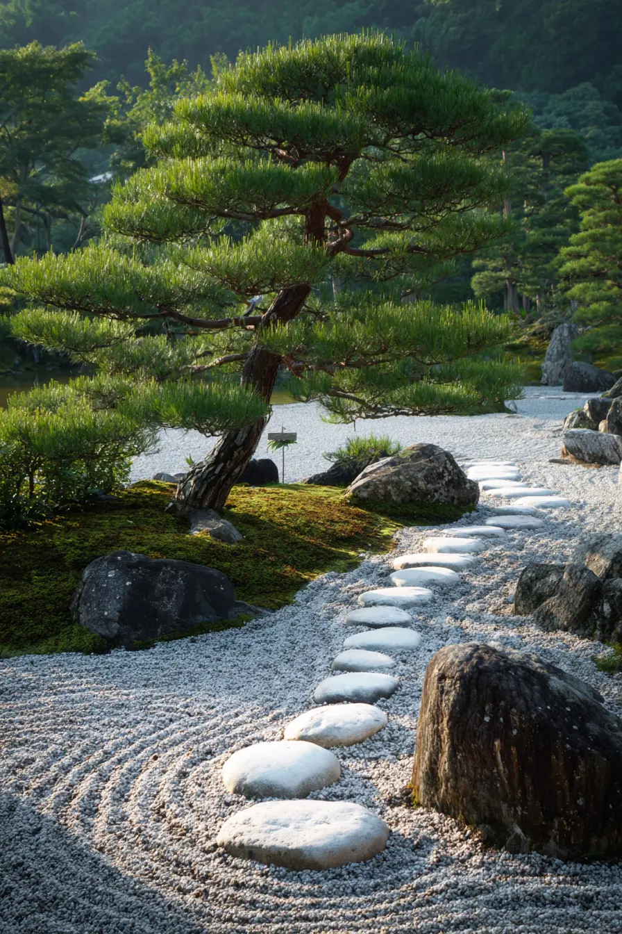Zen Garden Pathway with Stepping Stones