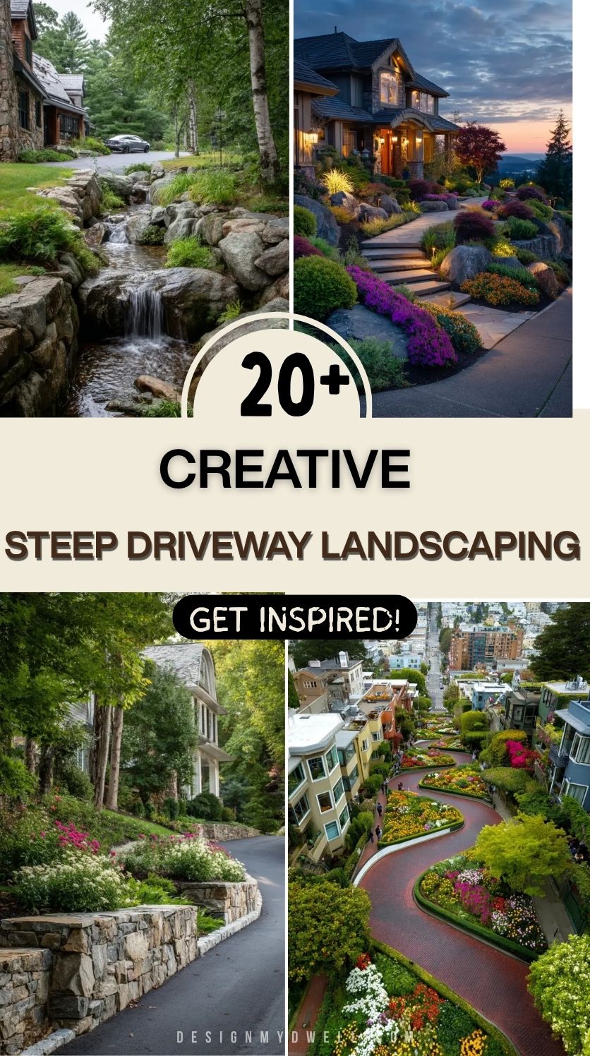 20+ Creative Steep Driveway Landscaping Ideas