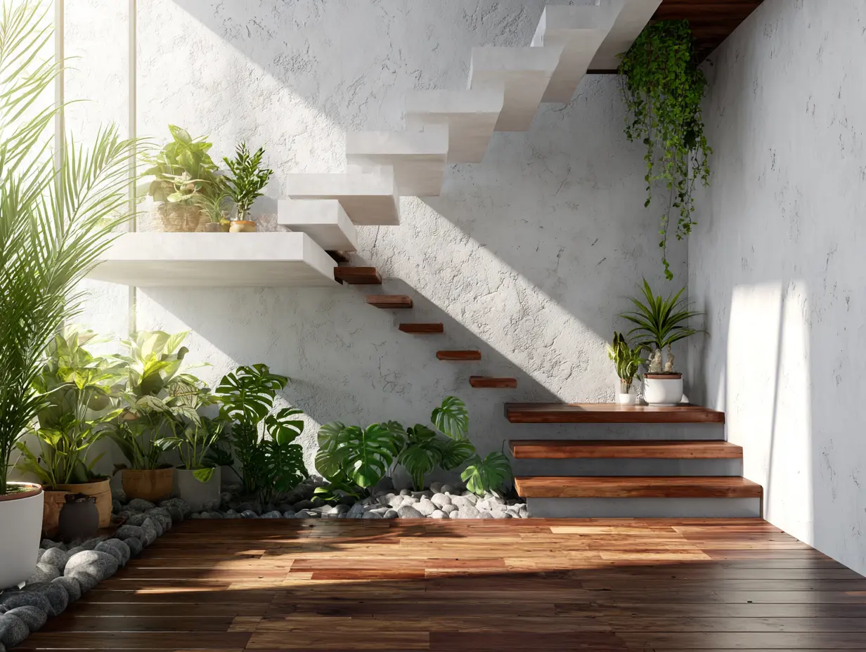 Fill the Space Under Stairs With Plants