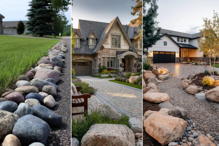 21+ Inspiring River Rock Driveway Border Ideas