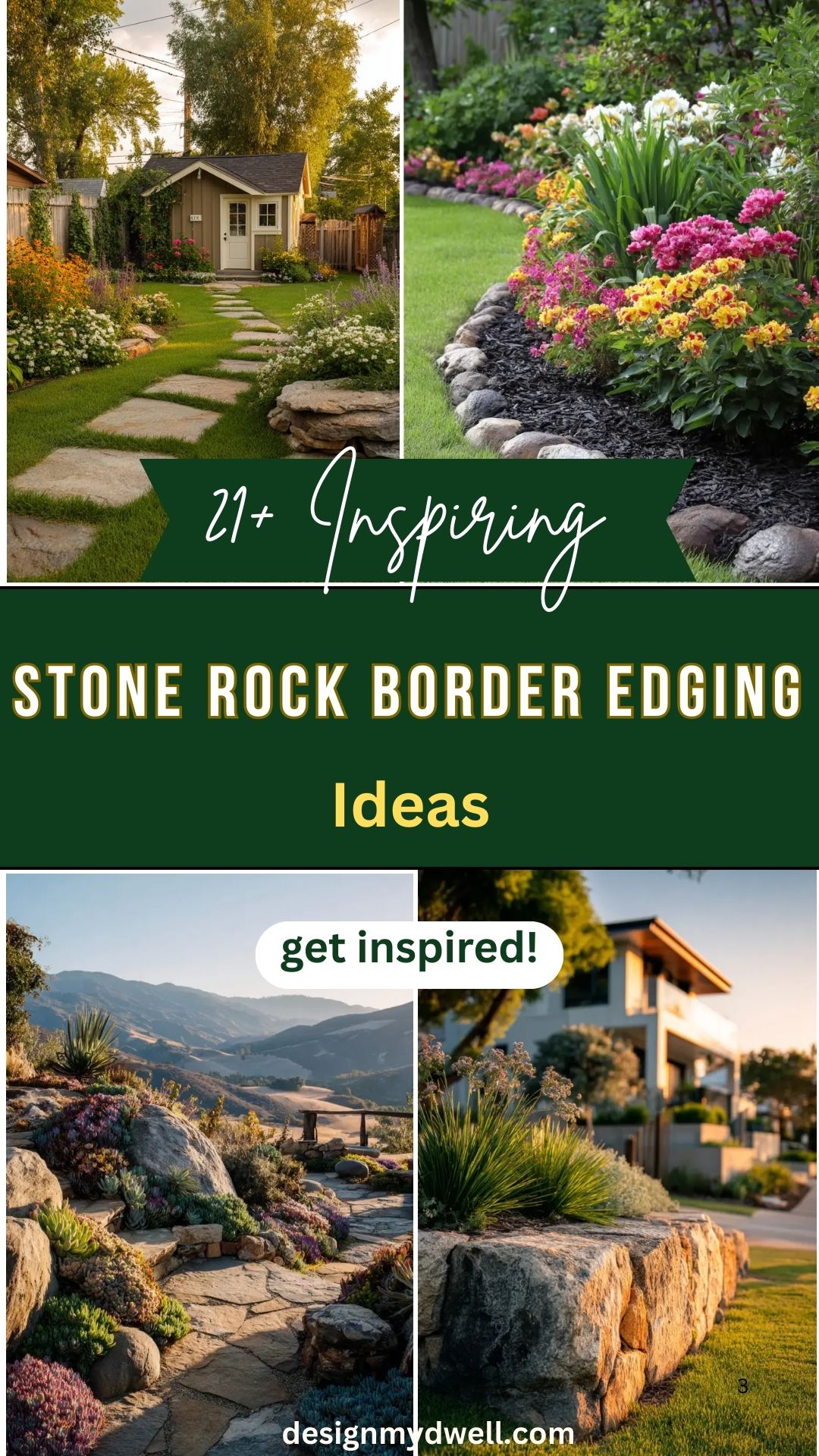 21+ Inspiring Stone Rock Border Edging Ideas
