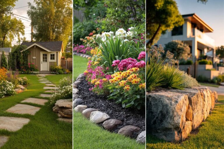 21+ Inspiring Stone Rock Border Edging Ideas