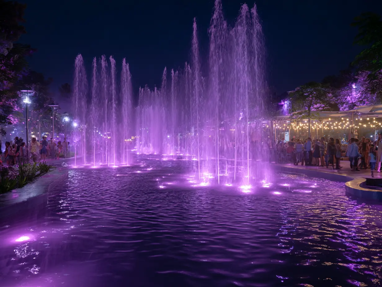Highlight Waterfalls or Fountains with Underwater Lights