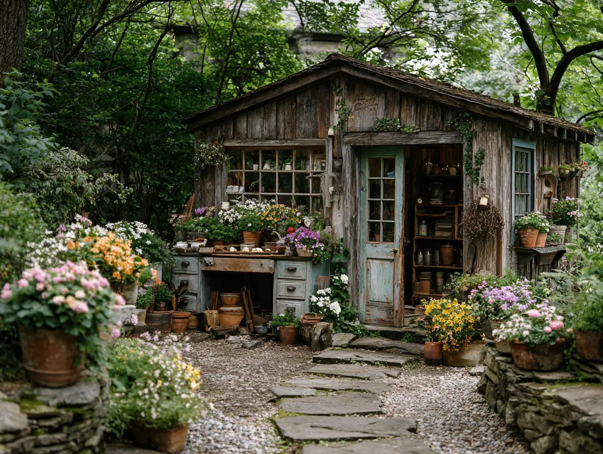 Design a Farmhouse Garden With a Mix of Flowers and Vintage Items